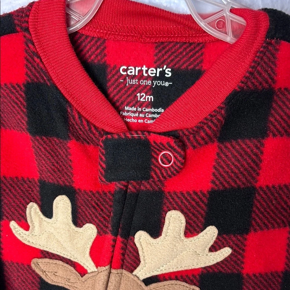 Carter's Red and Black Buffalo Plaid Footies